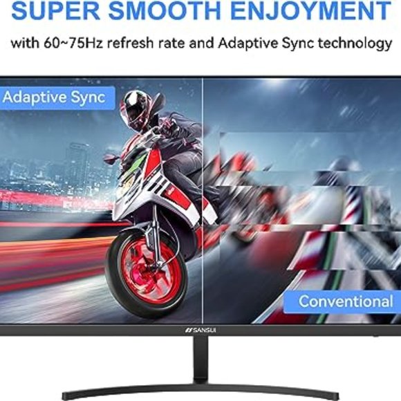 SANSUI 27 inch FHD Monitor with USB Type-C, Speakers Built-in, 75Hz, HDMI, VGA, - Picture 2 of 4